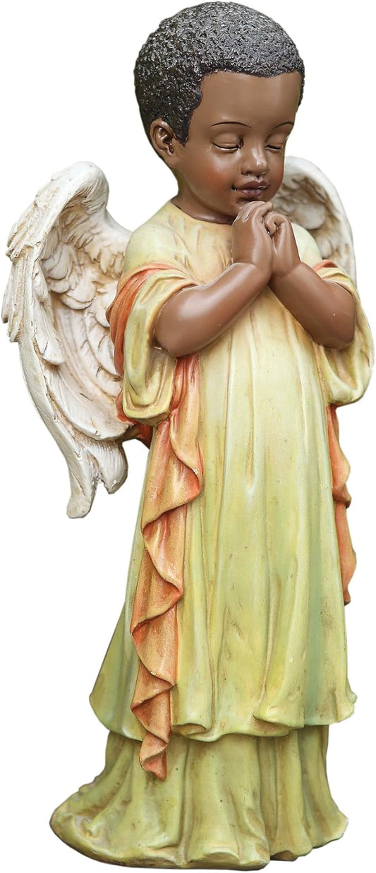 Napco Praying Angel Child Pale Lime 5.25 x 11.75 Resin Stone Garden Figurine