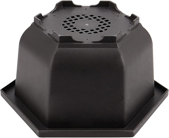 5 Pack Bonsai Pots, Hexagon Built in Mesh Plastic Bonsai Training Pots with Trays, Plant Flower Tree Growing Bonsai Planter for Garden Supplies, Yard, Office, Room, Balcony,7.4 Inch
