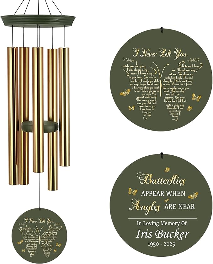 ASTARIN Memorial Wind Chimes Personalized, Bereavement Gift Ideas for Sympathy Loss of Lover Mother Father, 36 inch Deep Tone Wind Chimes Patio Decoration, in Memory of Loved One Gift(Produced in USA)