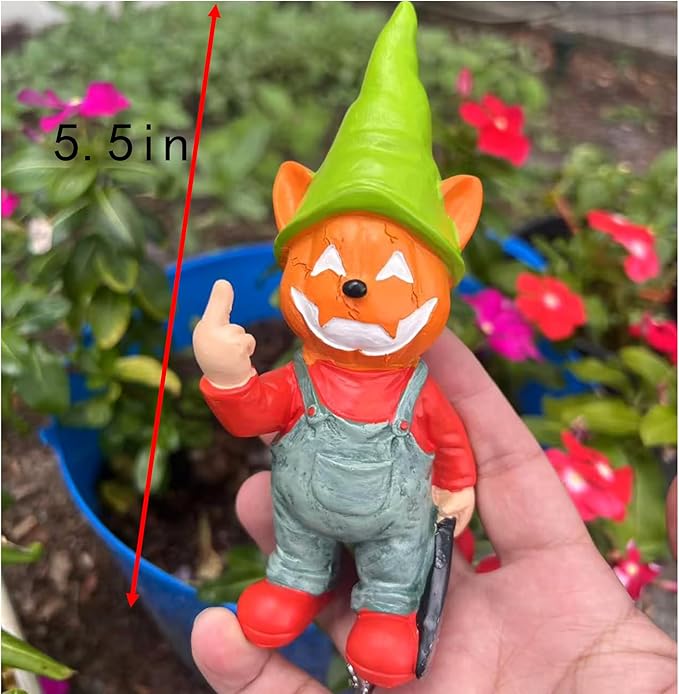 Horror Decor Halloween Decorations Indoor Garden Gnome Garden Statue Home Décor (Yellow)
