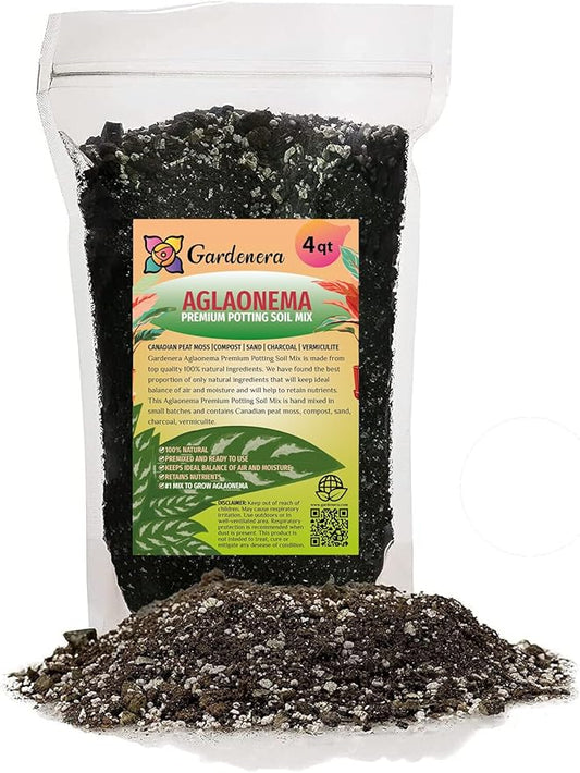 Gardenera Aglaonema Potting Mix - Promote Strong Roots and Vibrant Foliage with Our Premium Blend - 4 Quart, MAIN-AGLAONEMA-4QT