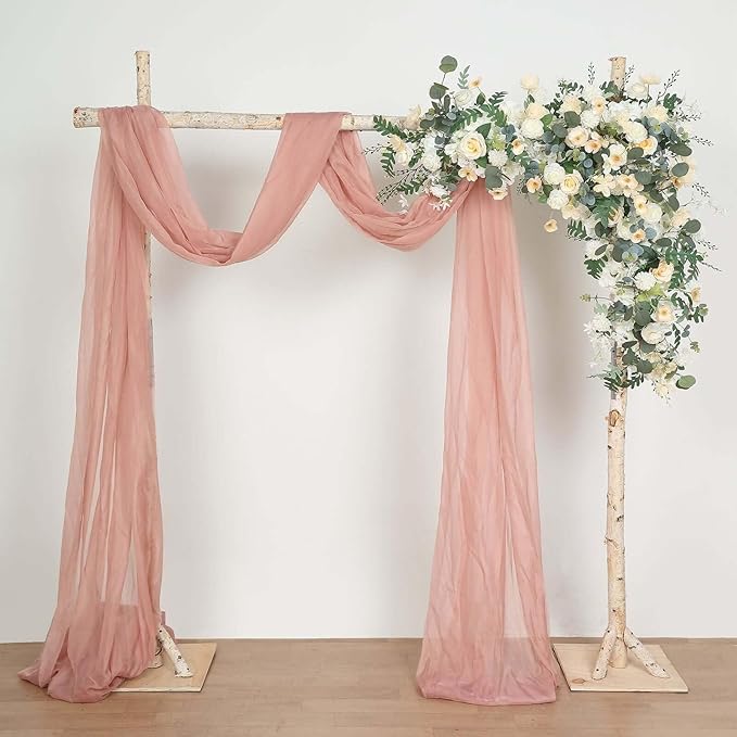 Efavormart 7.5ft Natural Birch Wood Square Wedding Arch, Rustic Arbor Photography Backdrop Stand