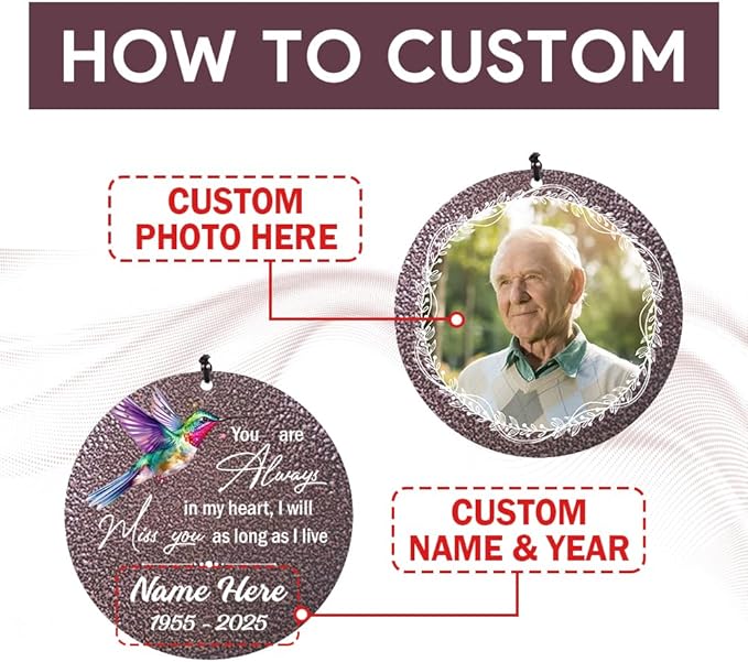 Personalized Wind Chime Memorial, Metal Wind Chime Deep Tone, Wind Chimes for Loss of Loved Father/Mother/Lover, Commemorative Sympathy Bereavement Gifts, Product in USA