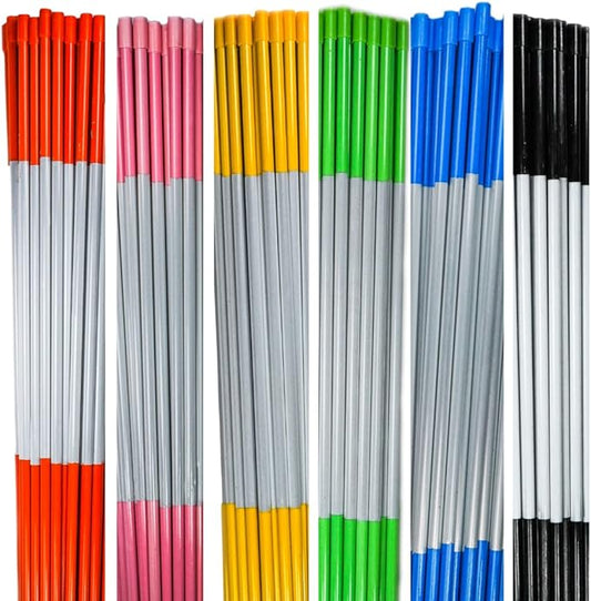 4ft Pro Snow Stakes - 48" x 5/16" Driveway Markers, Pointed Tip, Hy Viz Reflective Tape, Armor Cap (Choose Color/Quantity) (100, Pink)