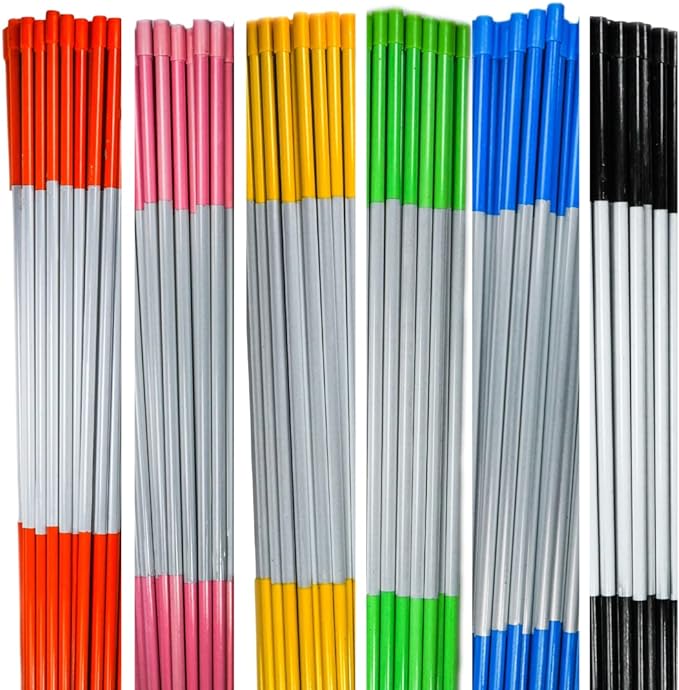 4ft Pro Snow Stakes - 48" x 5/16" Driveway Markers, Pointed Tip, Hy Viz Reflective Tape, Armor Cap (Choose Color/Quantity) (50, Green)