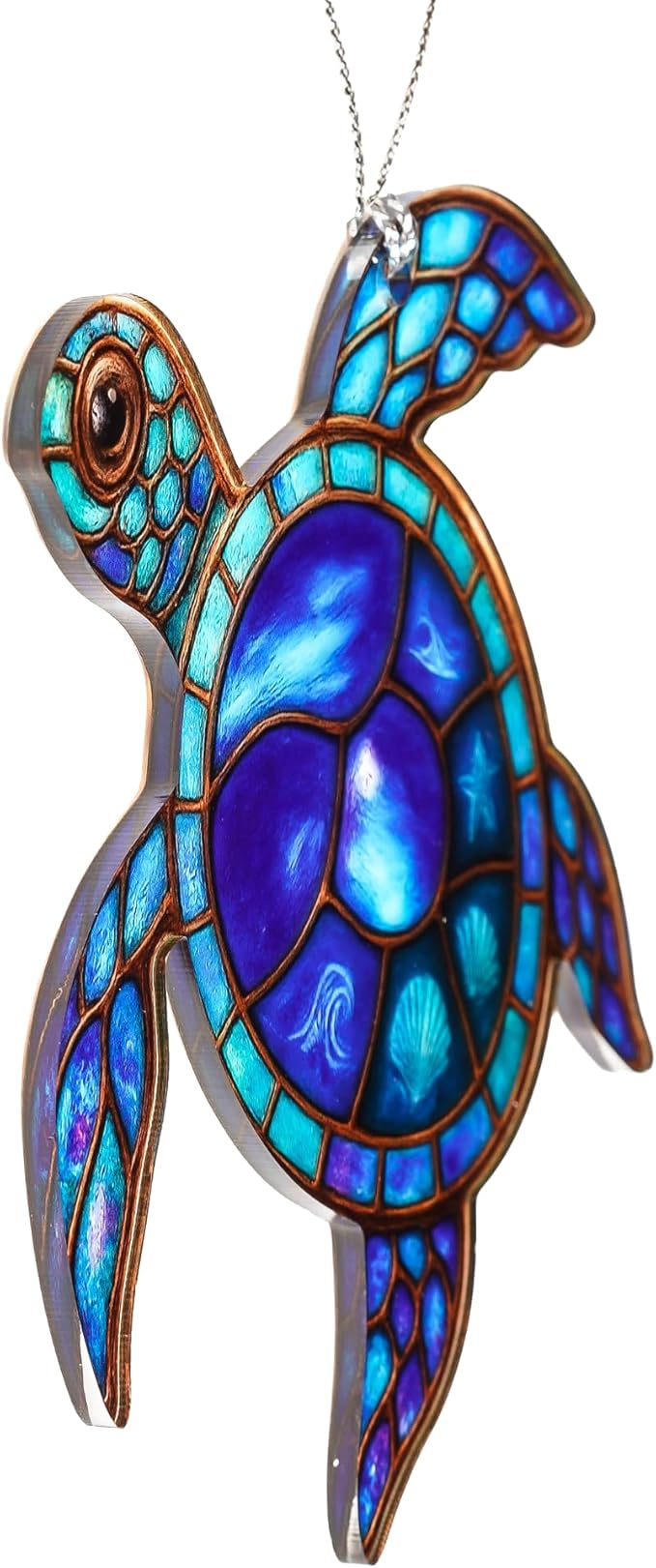 Sea Turtle Gifts for Women - Beach Suncatcher Ornament with Story Card - Turtle Christmas Cards - Beach Gifts for Women - Coastal Christmas Ornaments - White Elephant Presents for Friends