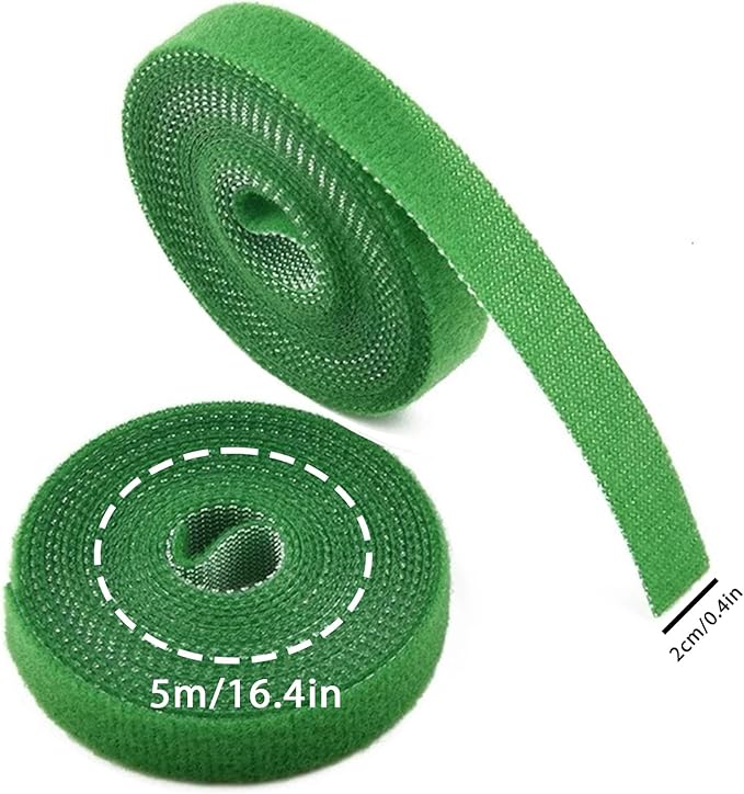 IFNOW Hook and Loop Tape Cable Ties Reusable Fastening Tape Garden Tie Strap Plant Supports Gentle on Plants Plant Ties Garden Tape for Plant (2, Green-0.8in)