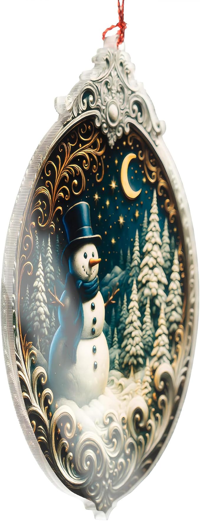 Christmas Ornament 2025 - Snowman Ornament - Snowman Ornaments for Christmas Tree - Acrylic Christmas Ornaments - Christmas Ornament 2025 - White Elephant Gifts - Xmas Tree Funny Decoration