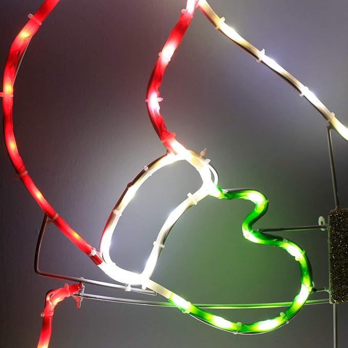 Snokip 5Ft 273 LED Santa Claus Light with Controller, Colorful Neon Light for Outdoor Indoor Home Garden Christmas Festival Party Decoration