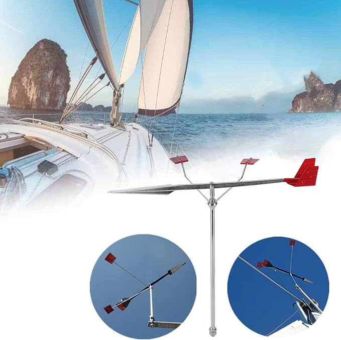 Wind Vane, Marine Weather Vane Universal Wind Direction Indicator 304 Stainless Steel Boat Deck Hardware Weather Instruments for Yacht Boat Sailing