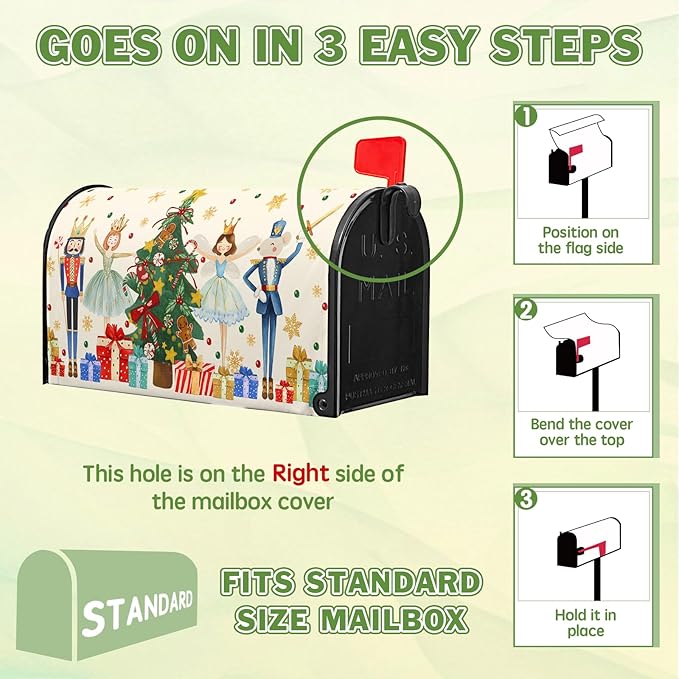 Christmas Mailbox Magnetic Covers Merry Christmas Mailbox Cover Xmas Tree Mail Box Wrap Standard Size 21x18 inch for Garden Outdoor Yard Decor