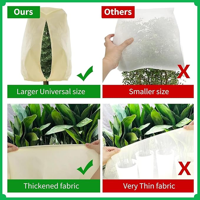 2-Pack,Frost Blankets for Outdoor Plants, Plant Winter Covers with Freeze Protection, Insulated Cold Weather Cover,31.4 × 39.3 inches.