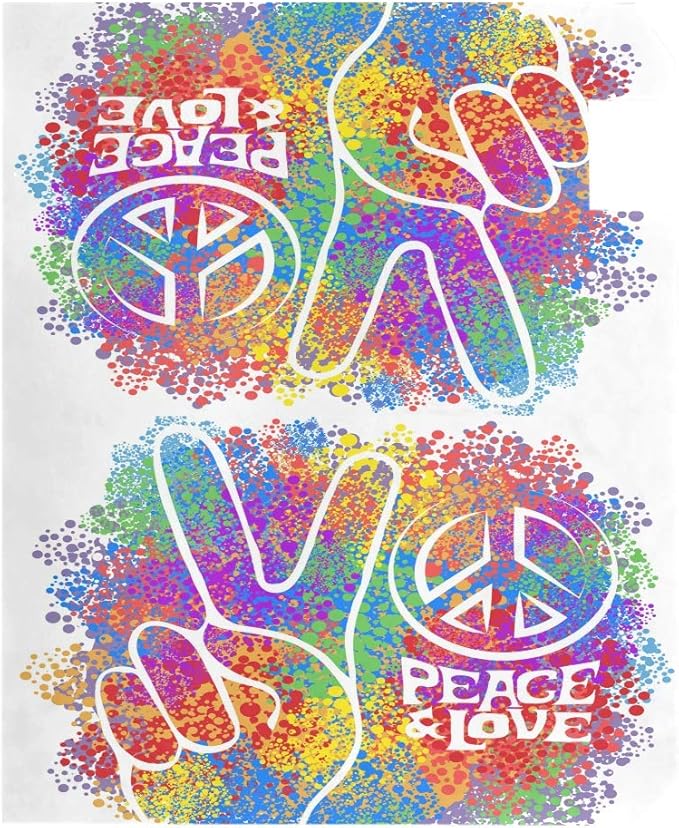 ALAZA Retro Hippie Symbol Love Peace Magnetic Mailbox Cover MailWraps Garden Yard Home Decor for Outside Standard Size-18"x 20.8"