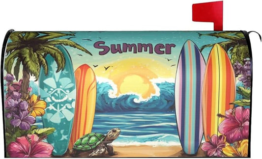 Tropical Beach Mailbox Covers Magnetic Letterbox Covers 21x18 Inch for Garden Outdoor Decoration