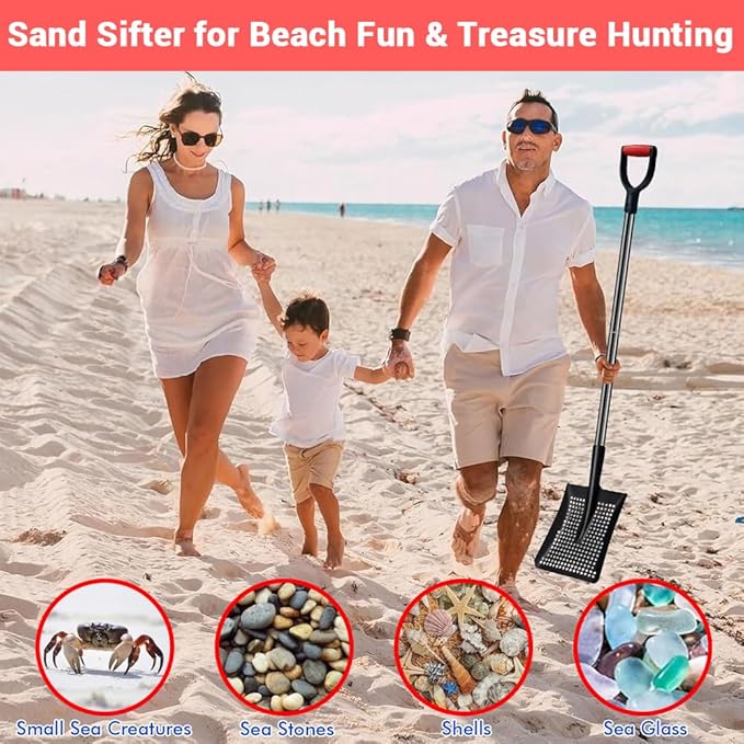 Sand Sifter for Beach,Heavy-Duty Transfer Shovel,Chicken Coop Scooper for Sand,Ideal for Construction, Landscaping, Gardening(Only Shovel Head)