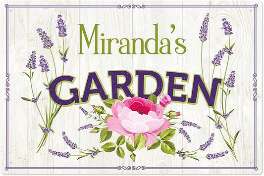Custom Garden Sign, Christmas Present, Personalized Name/Text for Backyard Décor Sign, 12x18 Inches, Rust Free .063 Aluminum, Fade Resistant, Made in USA by Sigo Signs