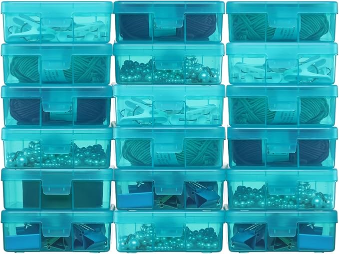 novelinks 18 Pack Small Plastic Storage Containers Clear Arts & Crafts Storage Boxes & Organizers Stackable Small Containers With Lids For Organizin (Set 5)