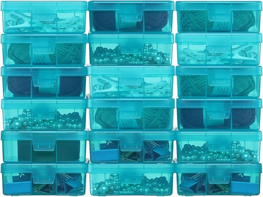 novelinks 18 Pack Small Plastic Storage Containers Clear Arts & Crafts Storage Boxes & Organizers Stackable Small Containers With Lids For Organizin (Set 5)