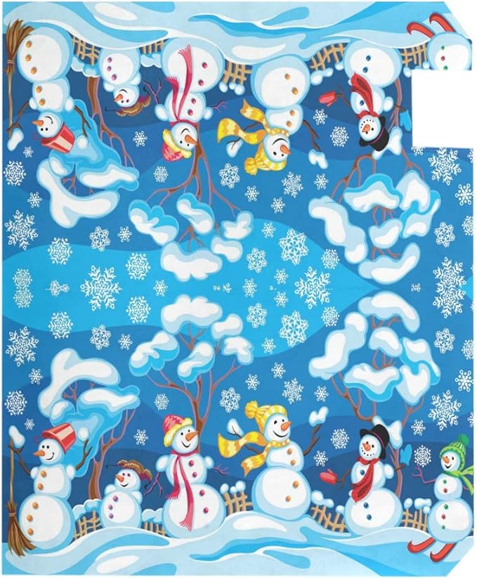 Winter Snowman Magnetic Mailbox Cover Christmas Holiday with Snowflakes Oversized-25.5" x20.8"
