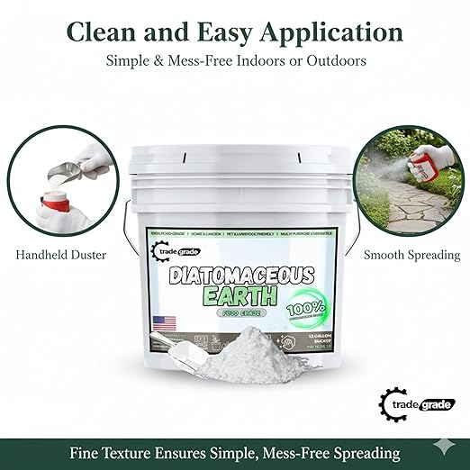 Store Diatomaceous Earth Powder for Plants, Home, and Pets – 1.5 Gallon Bucket | Multi-Purpose Diatomaceous Earth for Gardening, Soil Improvement, and Indoor Use