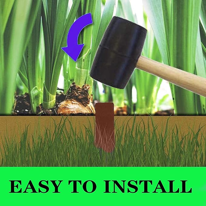 Garden Landscape Stakes 25 Pcs,10 Inch Lawn Edging Plastic Stakes for Outdoor Decorations,Edging & Terrace Board-Brown