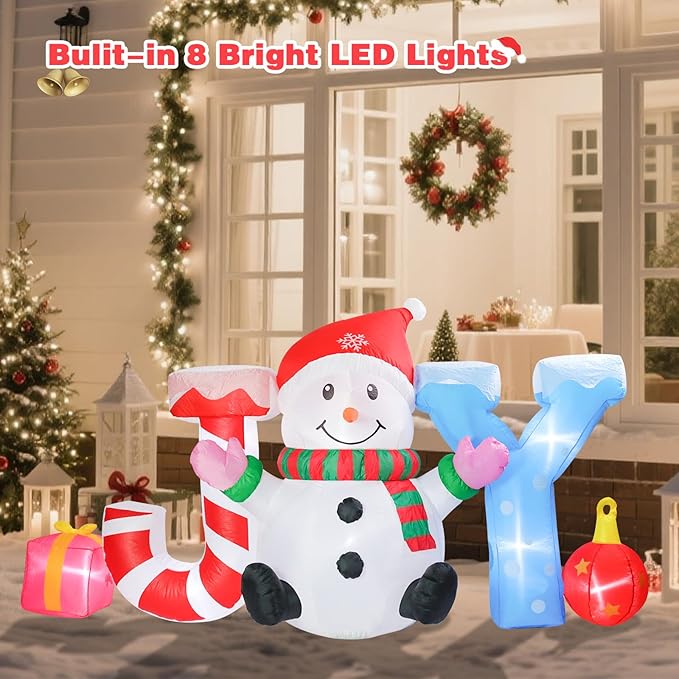 Taman 7.5 FT Christmas Inflatable Decorations, Snowman Joy Propeller Built-in Bright LED Light Blow Up for Yard, Garden,Lawn Outdoor Holiday Yard Decorations