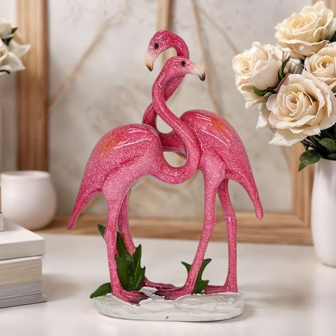 Pink Flamingo Gifts for Women Lovers Teachers Birthday Decorations Flamingo Ornaments Party Stuff Small Figurine Shelf Table Room Decor for Girls Dedroom Art Statue