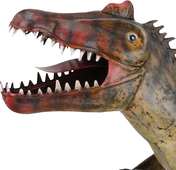 Regal Art & Gift Dinosaur Metal Statue – Indoor Outdoor Decorative Sculpture for Home & Garden Décor, Weather-Resistant Yard Art Figure for Patio, Lawn, Spinosaurus