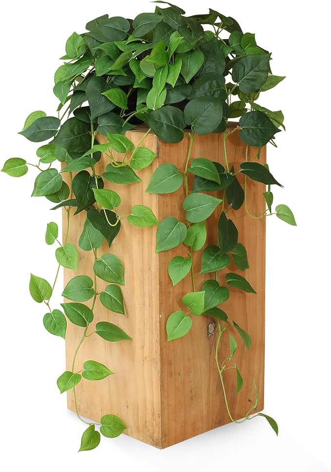alyptus Fake Pothos Hanging Plants – 33" Set of 2 Faux Ivy Vines with Pots, Realistic Silk Devil’s Ivy for Indoor Décor, Low Maintenance Artificial Greenery for Home or Office (Green)