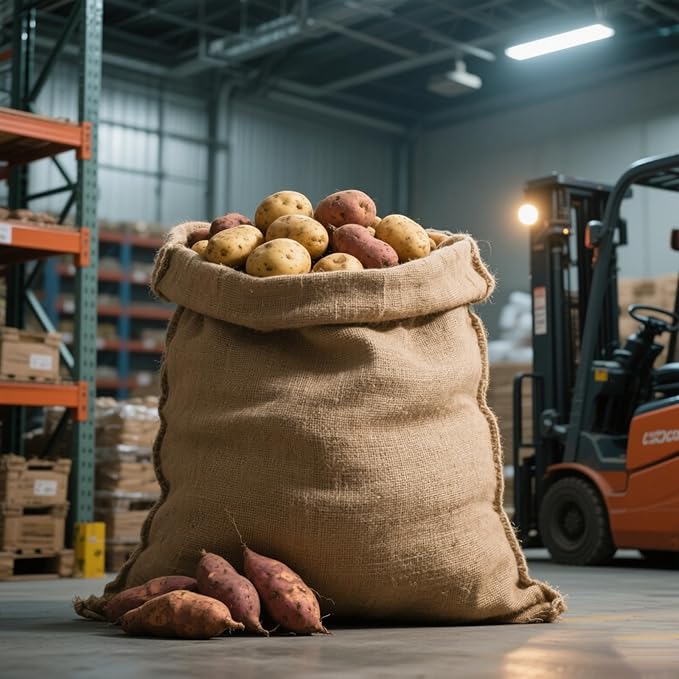 ZOENHOU 8 Packs 40 x 24 Inch Large Burlap Bags, Potato Sack Burlap Sacks for Gardening, Potato Sack Race Bags