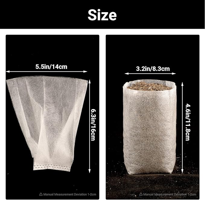 Plant Grow Bags, 200pcs Plant Nursery Bag 5.5 x6.3 inches, Fabric Seedling Pots Plant Pots for Potato, Flower, Tomato Plant Starts & Clones, Home Gardening Supply