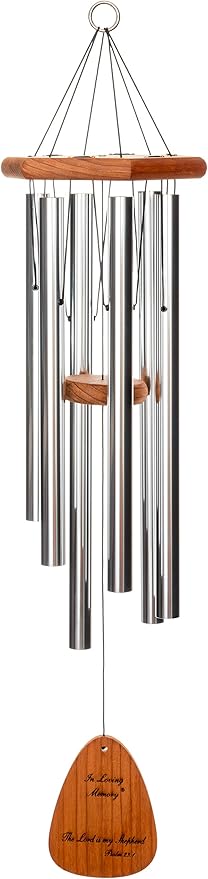 In Loving Memory 18-inch Windchime, Silver w/The Lord is My Shepherd…