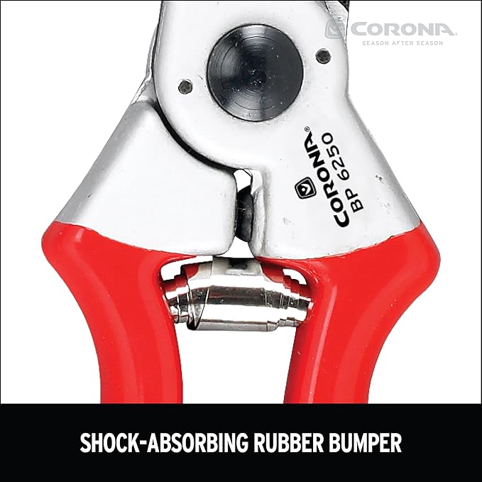 Corona BP 6250 Forged Steel Aluminum Handles Bypass Hand Pruner - 1 inch Cut Capacity Stem and Branch Garden Shears, Red