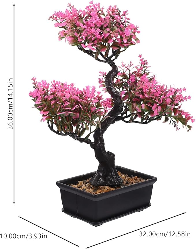 Cabilock Artificial Bonsai Tree Realistic Plastic Bonsai Plant Small Faux Tree for Indoor Home Decor Office Desk Windowsill Display