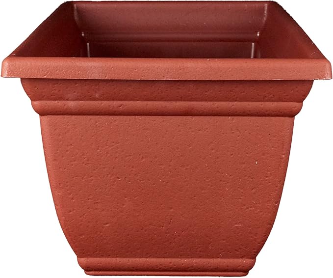 The HC Companies 24 Inch Mojave Window Planter Box with Drainage Holes, Lightweight UV-Resistant Plastic Outdoor Planters, 2-Pack Flower Box for Garden & Home Decor, Brick Red