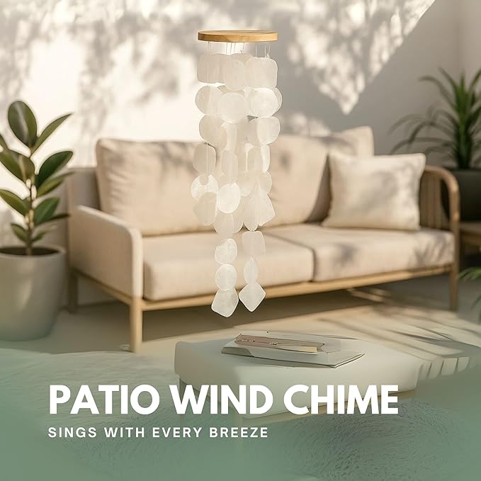 Solange & Frances Natural Garden Decor Wind Chimes for Outside - Patio and Garden Gifts for Women Who Have Everything, Ideal White Elephant Gifts, Elegant Christmas Decorations Indoor for Men