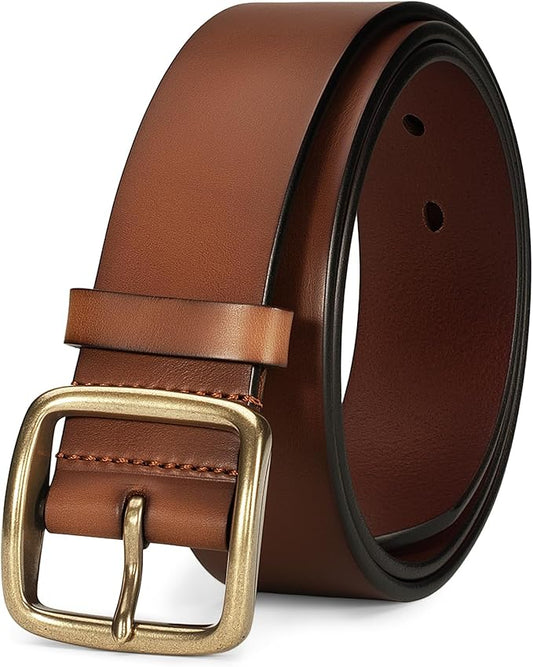 Thicken Full Grain Leather Mens Belt Heavy Duty Mens Work Belt Mens Belt High Hardness Buckle Packed In Gift Box