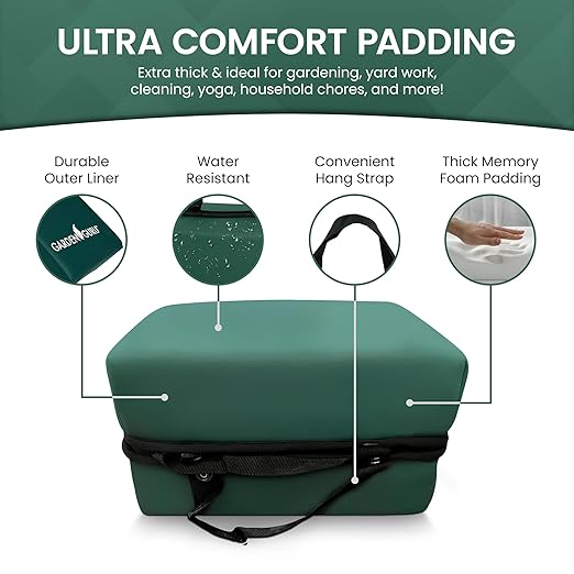 GARDEN GURU Extra Thick Gardening Kneeling Kneeler Pad – Ultra Soft Foam Cushion Padding for Knee – Water Resistant - Garden Kneeler Mat for Yard Work, Cleaning, Household Chores, and Roofing (4 Pack)