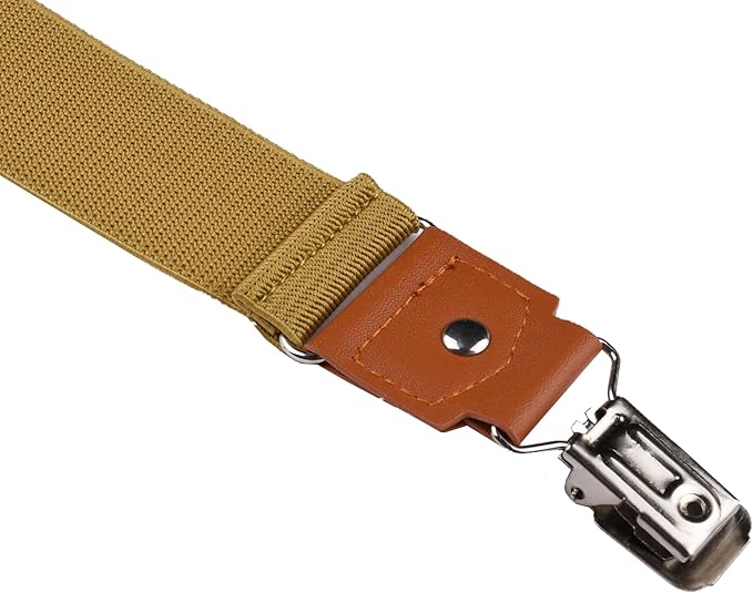 Suspenders for Men Y Back Adjustable Elastic with Strong Clips 47 Inches