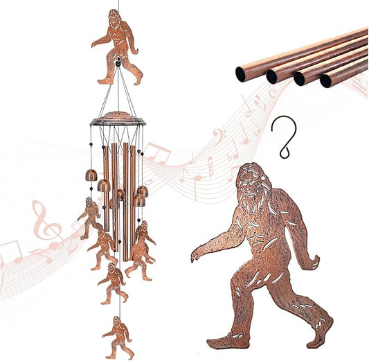 Christmas Gifts for Men Bigfoot Wind Chimes Outdoor Big Foot Sasquatch Gifts for Women/Dad/Grandpa Birthday Metal WindChimes for Outside/Indoors, Home, Lawn, Patio, Garden Decor, Yard Decoration