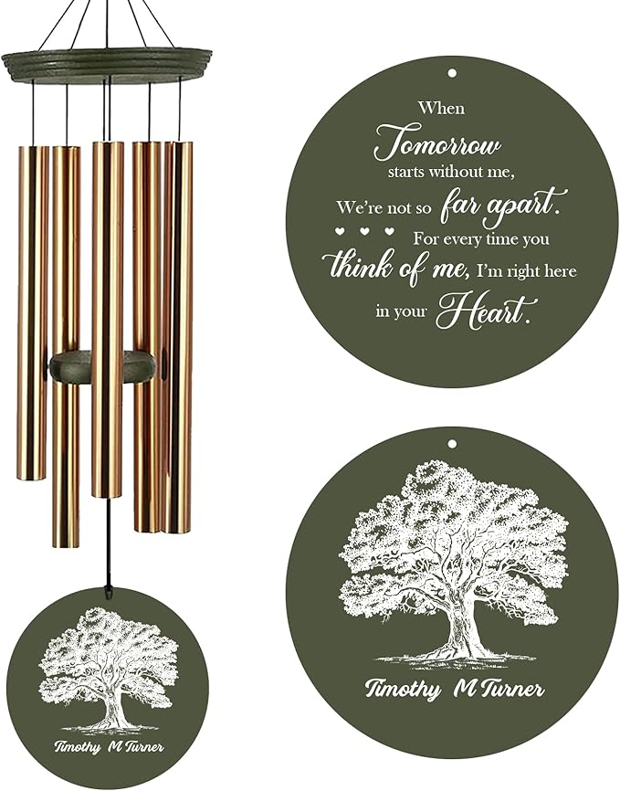 Astarin Personalized Memorial Wind Chimes Gift for Loss of a Loved One,Customized Sympathy Wind Chimes,Bereavement/Memorial Gifts in Memory of Loved One Loss for Outside(Produced in USA)