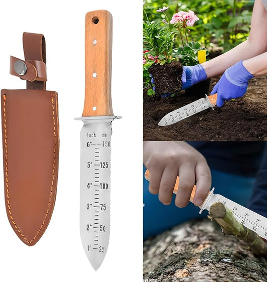 3 in 1 Gardening Knife,Stainless Steel Trowel Garden Tool,Heavy-Duty Serrated Hand Shovel,Hand Trowel,Plant Shovel for Weed Control,and Bulb Planting (Style-C)