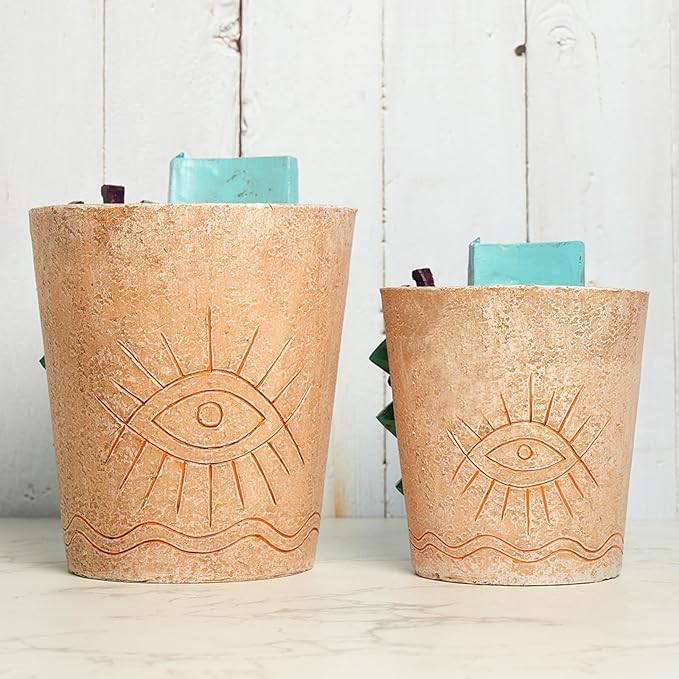Picasso Flower Pot/Vase, Unique Planters, Abstract Face Flower Pots, with Drainage Holes, Handcrafted Resin Vases for Artistic Home Décor (Small)