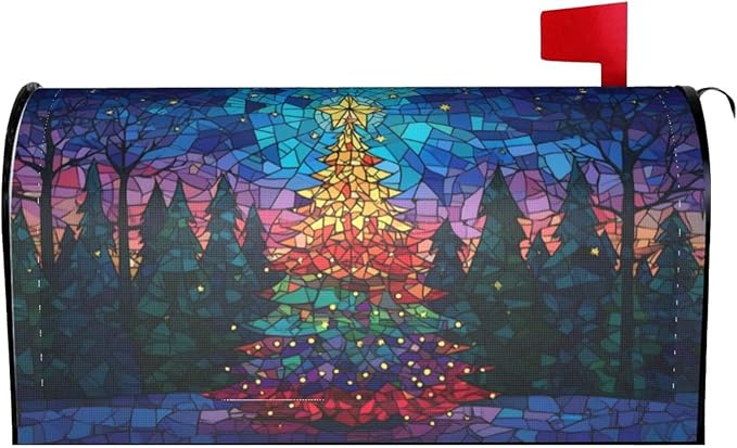 Christmas Trees Mailbox Covers Magnetic Letterbox Covers 21x18 Inch for Garden Outdoor Decoration