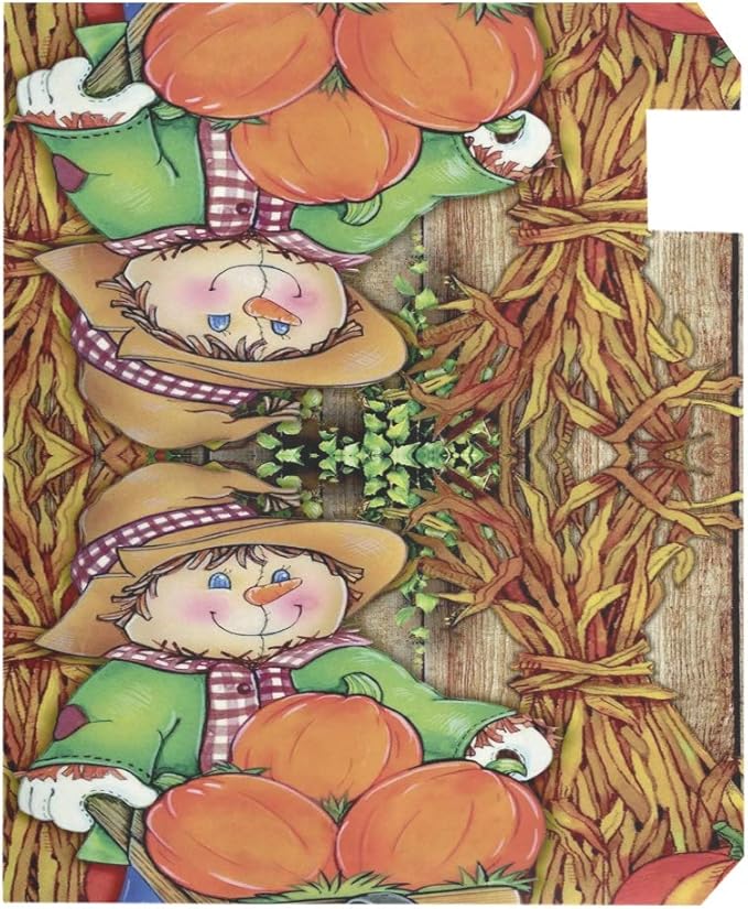 WOOR Harvest Fall Scarecrow Decorative Autumn Pumpkin Magnetic Mailbox Cover MailWraps Garden Yard Home Decor for Outside Standard Size-18"x 20.8"
