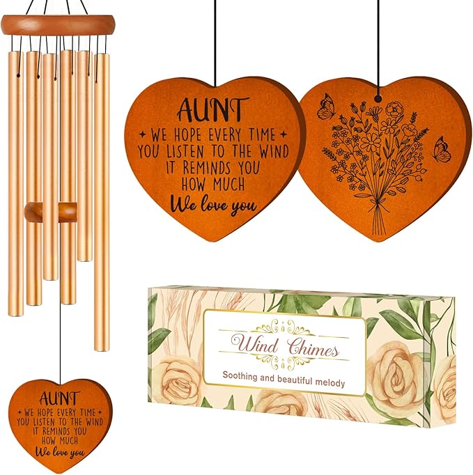 Aunt Gifts for Women, Birthday Gifts for Aunt from Niece Nephew, 36 Inches Unique Aunt Wind Chime, Large Garden Decor, Mothers Day Christmas Thanksgiving