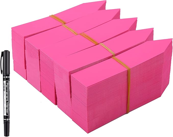 1000 Pcs 4 Inch Garden Plant Labels, Plastic Nursery Tags Waterproof Pot Seed Markers, Pink