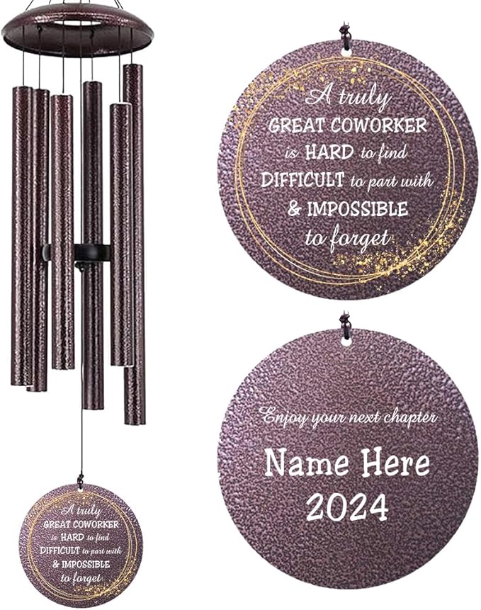 Retirement Wind Chime Personalized, Retirement Gifts of 2024, Best Gifts for Retirement, Deep Tone Wind Chimes Happy Retirement Life, Decorative Wind Chimes Outdoor, Product in USA