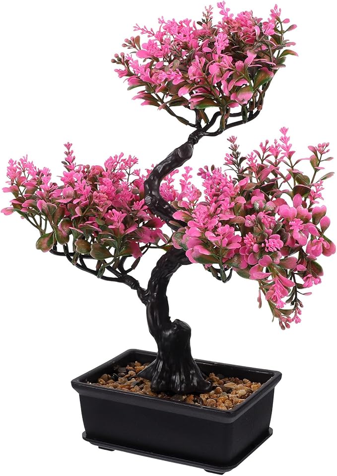 Cabilock Artificial Bonsai Tree Realistic Plastic Bonsai Plant Small Faux Tree for Indoor Home Decor Office Desk Windowsill Display