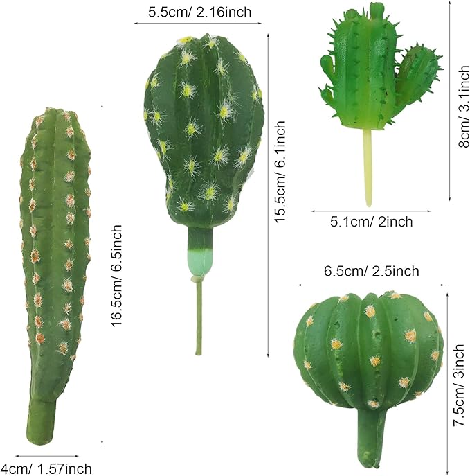 N|A Cayway 10 PCS Artificial Cactus and Succulent Plants - Faux Cacti Decor for Decoration - Bulk Pack